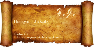 Henger Jakab névjegykártya